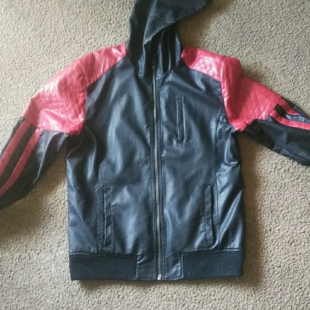 Large Faux leather Guess Zip Jacket